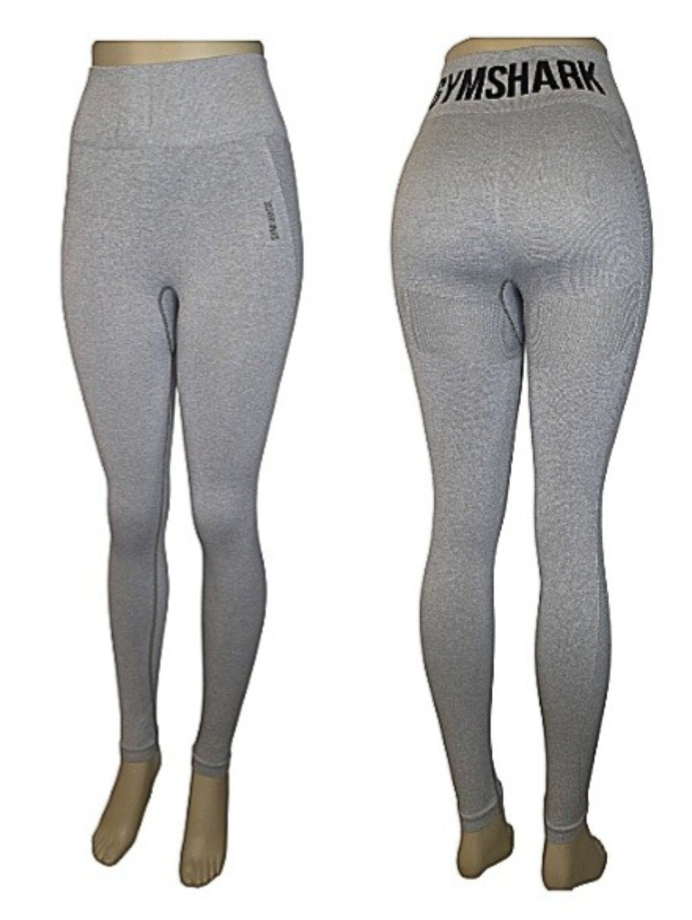 Gymshark Seamless High-Waisted Leggings in Light Gray Size S
